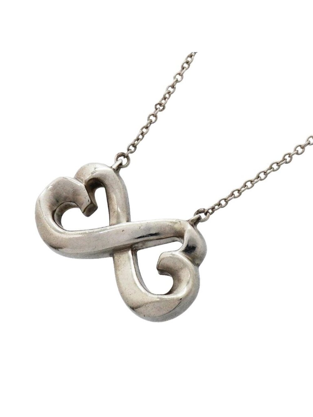 Tiffany & Co Necklace Double Loving Heart 925 Sterling Silver